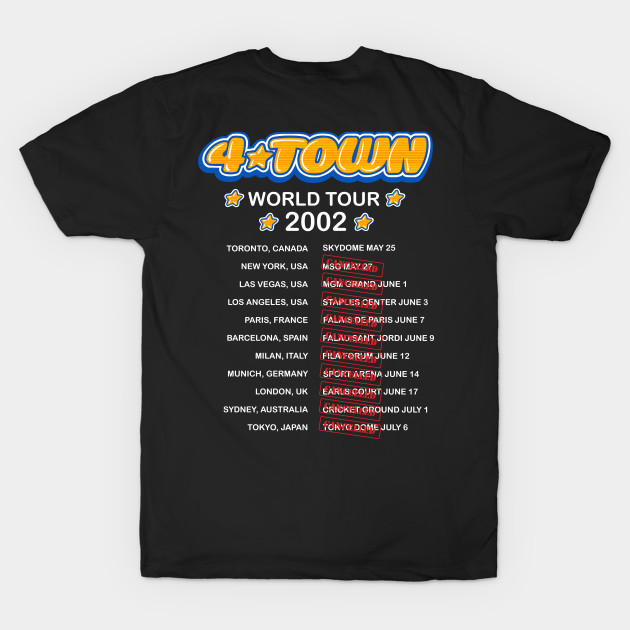 4Town world tour dates 2002 concert tee 4town T Shirt TeePublic